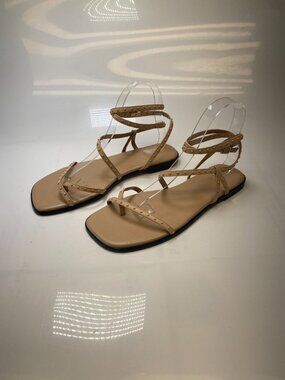 Marc Fisher Women's Nalica Strap Tan Sandal Sz 8